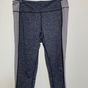 Zella Women's Athletic High-Rise Side Stripes Work Out Leggings In Grey Size Med